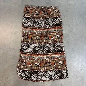 Multicoloured maxi skirt with elastic waistband